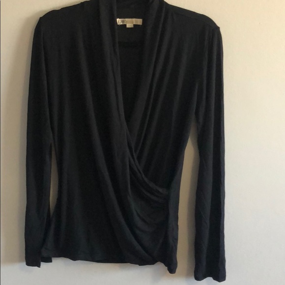 Knit long sleeve with faux wrap front - Picture 2 of 5